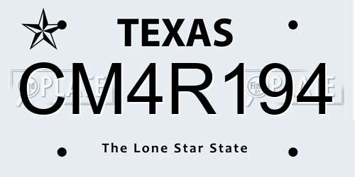 CM4R194 Texas License Plate