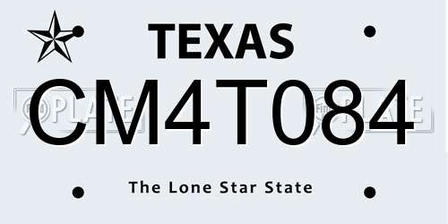 CM4T084 Texas License Plate
