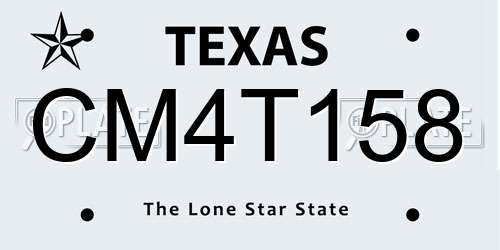 CM4T158 Texas License Plate