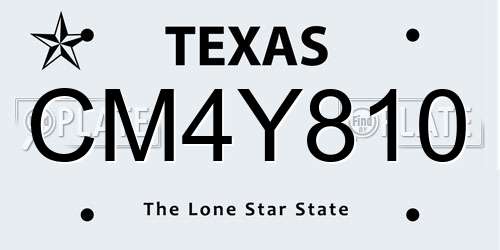 CM4Y810 Texas License Plate