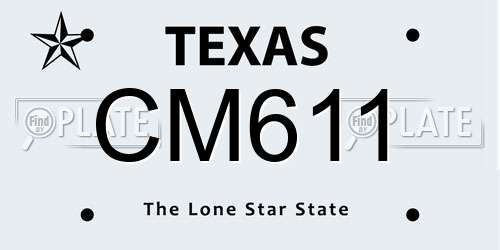 CM611 Texas License Plate