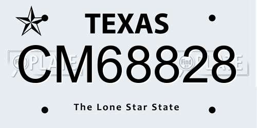 CM68828 Texas License Plate