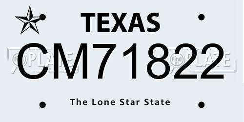 CM71822 Texas License Plate