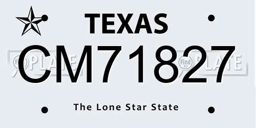 CM71827 Texas License Plate