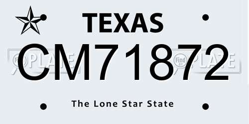 CM71872 Texas License Plate