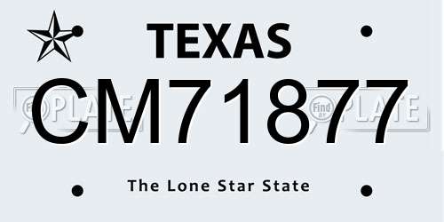 CM71877 Texas License Plate