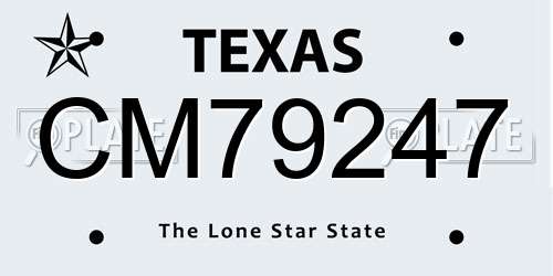 CM79247 Texas License Plate