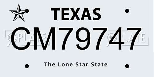 CM79747 Texas License Plate