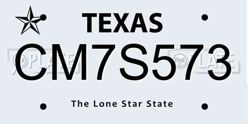 CM7S573 Texas License Plate