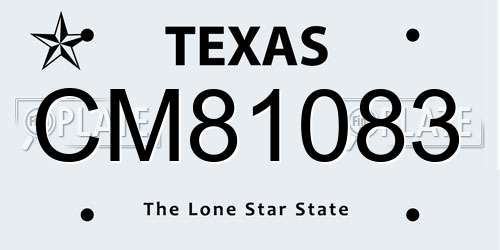 CM81083 Texas License Plate