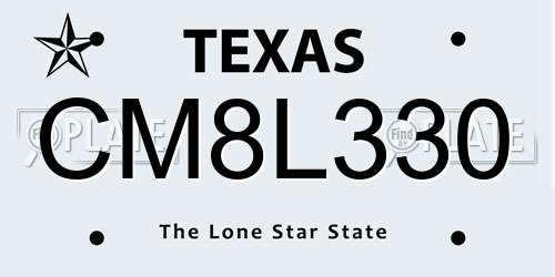 CM8L330 Texas License Plate