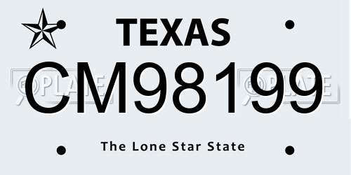 CM98199 Texas License Plate