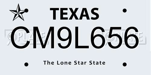 CM9L656 Texas License Plate