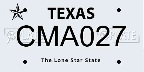 CMA027 Texas License Plate