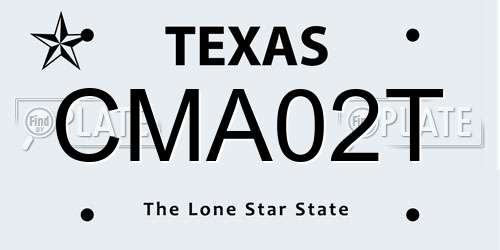 CMA02T Texas License Plate