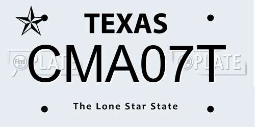 CMA07T Texas License Plate