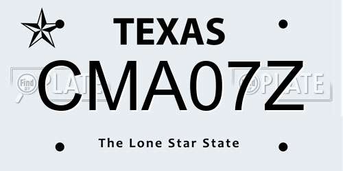 CMA07Z Texas License Plate