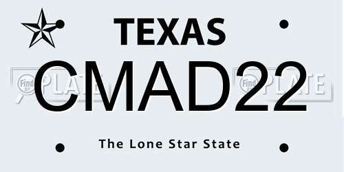 CMAD22 Texas License Plate
