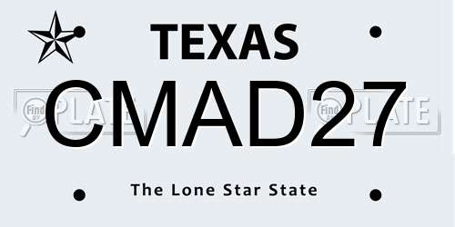CMAD27 Texas License Plate