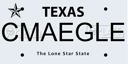 CMAEGLE Texas License Plate