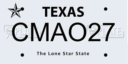 CMAO27 Texas License Plate