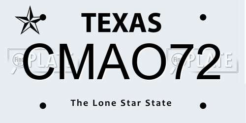 CMAO72 Texas License Plate