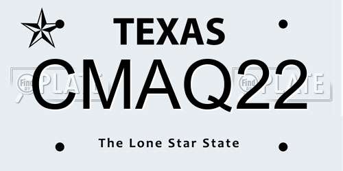 CMAQ22 Texas License Plate