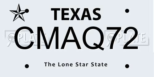CMAQ72 Texas License Plate