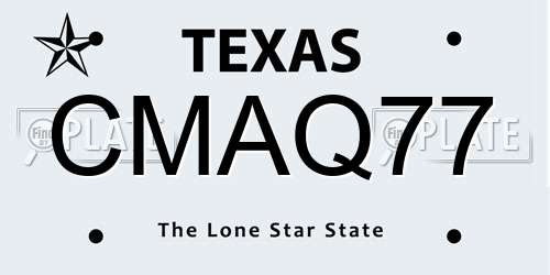 CMAQ77 Texas License Plate