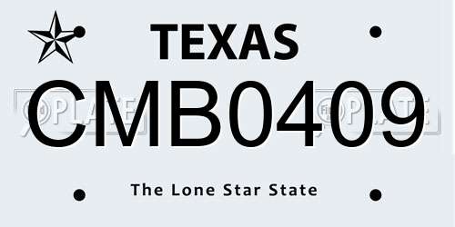 CMB0409 Texas License Plate