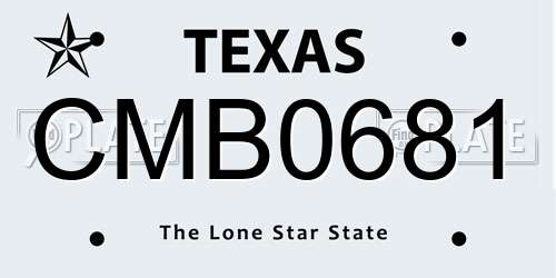 CMB0681 Texas License Plate