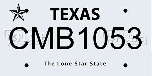 CMB1053 Texas License Plate