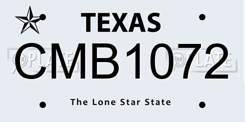 CMB1072 Texas License Plate