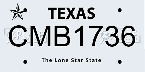 CMB1736 Texas License Plate