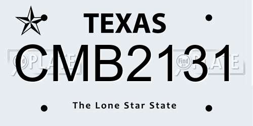 CMB2131 Texas License Plate