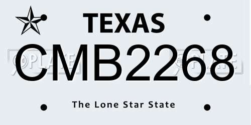 CMB2268 Texas License Plate