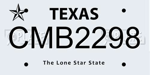 CMB2298 Texas License Plate