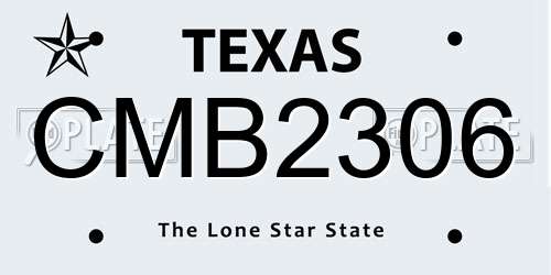 CMB2306 Texas License Plate