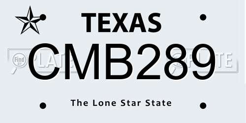 CMB289 Texas License Plate