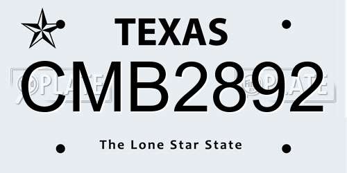 CMB2892 Texas License Plate