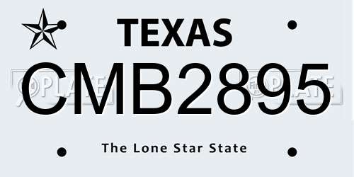 CMB2895 Texas License Plate
