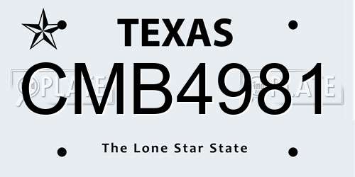 CMB4981 Texas License Plate