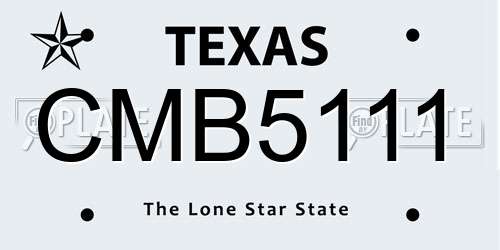CMB5111 Texas License Plate