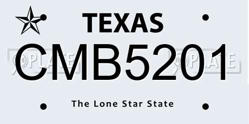 CMB5201 Texas License Plate