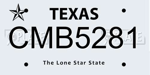 CMB5281 Texas License Plate
