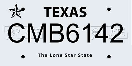 CMB6142 Texas License Plate
