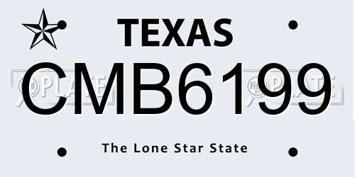 CMB6199 Texas License Plate