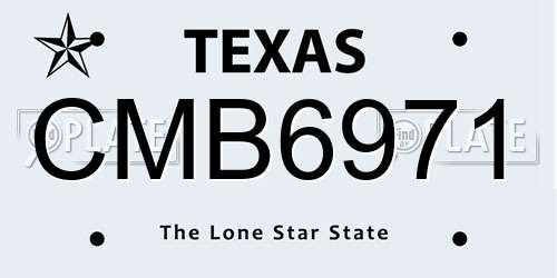 CMB6971 Texas License Plate