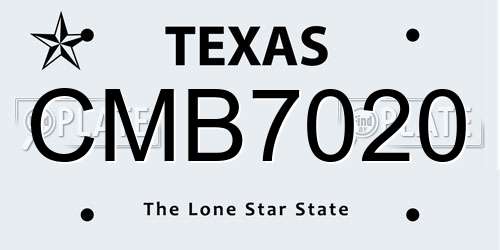 CMB7020 Texas License Plate
