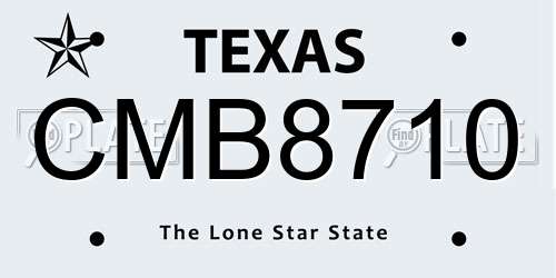 CMB8710 Texas License Plate